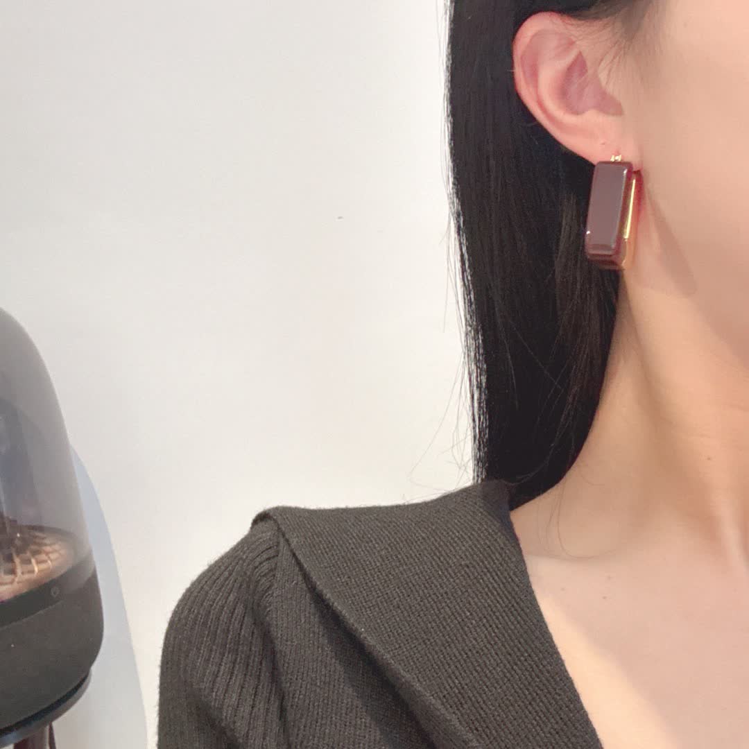 Miu Miu Elegant Brown Geometric Earrings